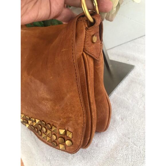 TORY BURCH STUDDED SADDLE BAG PURSE MESSENGER (500 - Picture 9 of 15